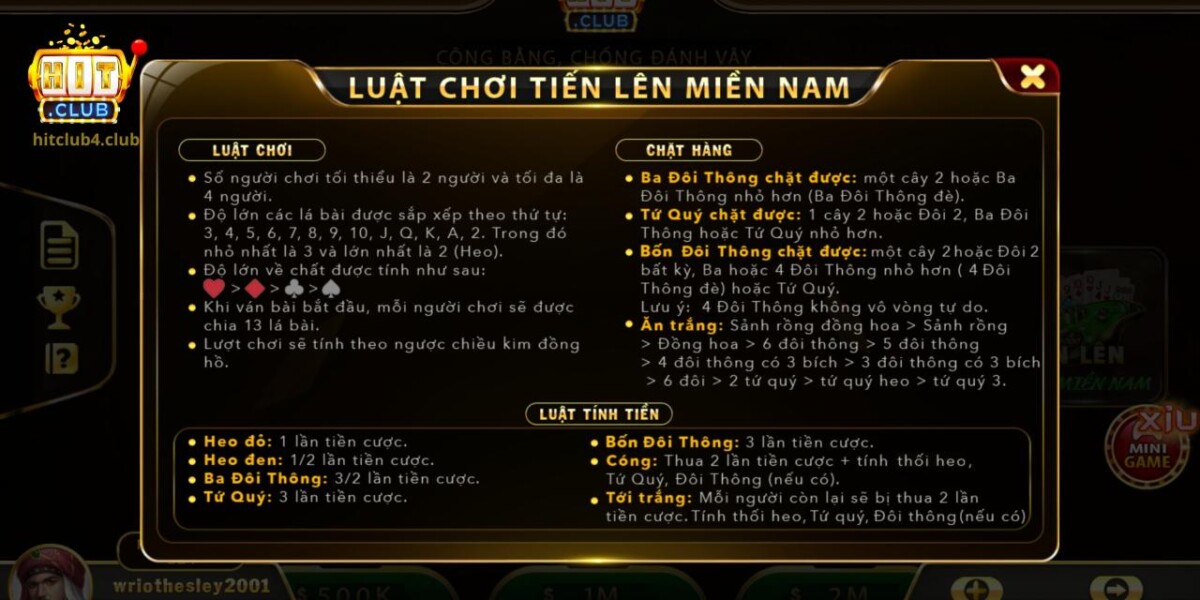 Hiểu rõ luật chơi trong Tiến Lên Miền Nam tại cổng game Hitclub