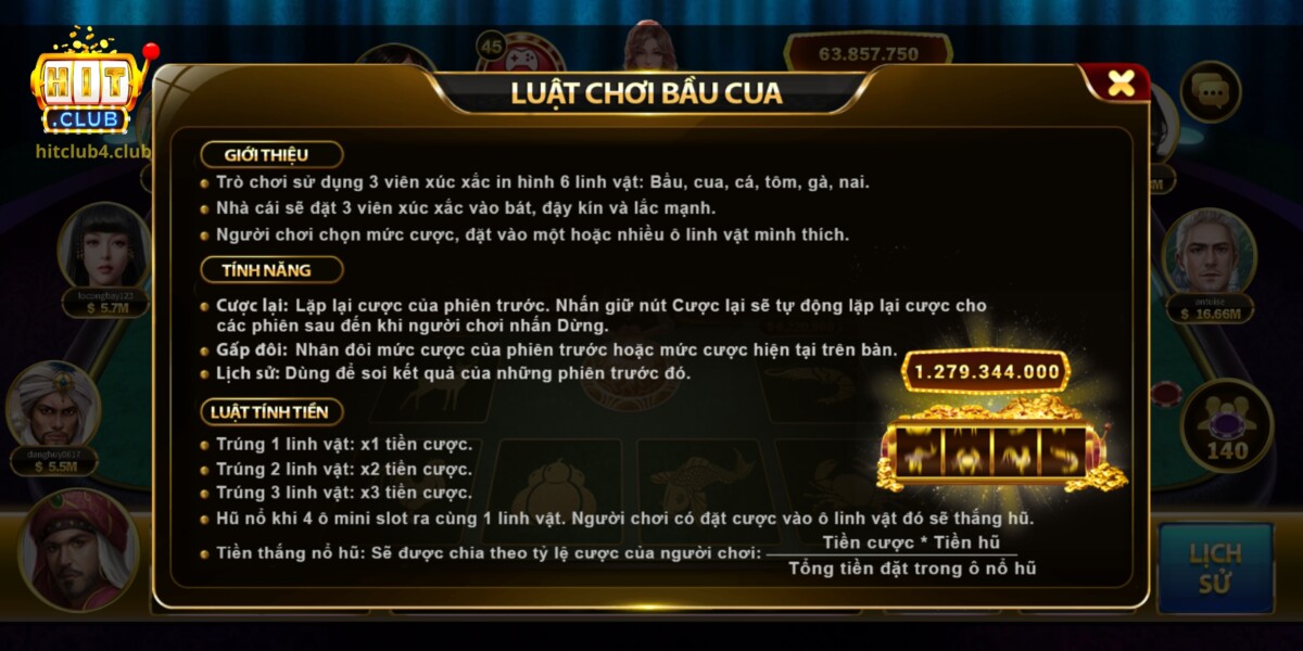 Luật chơi Bầu Cua Hitclub